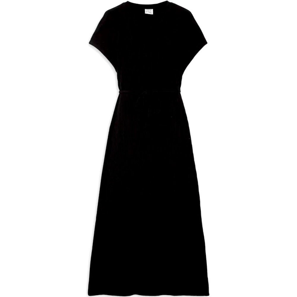 Baserange organic cotton ribbed dress. Black, size small. NWT.